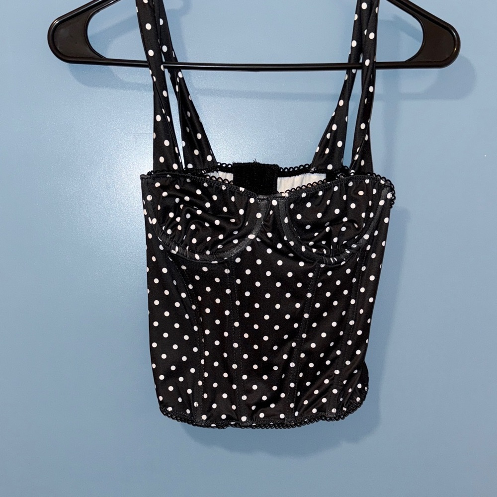 Black Polka Dot Women's Top